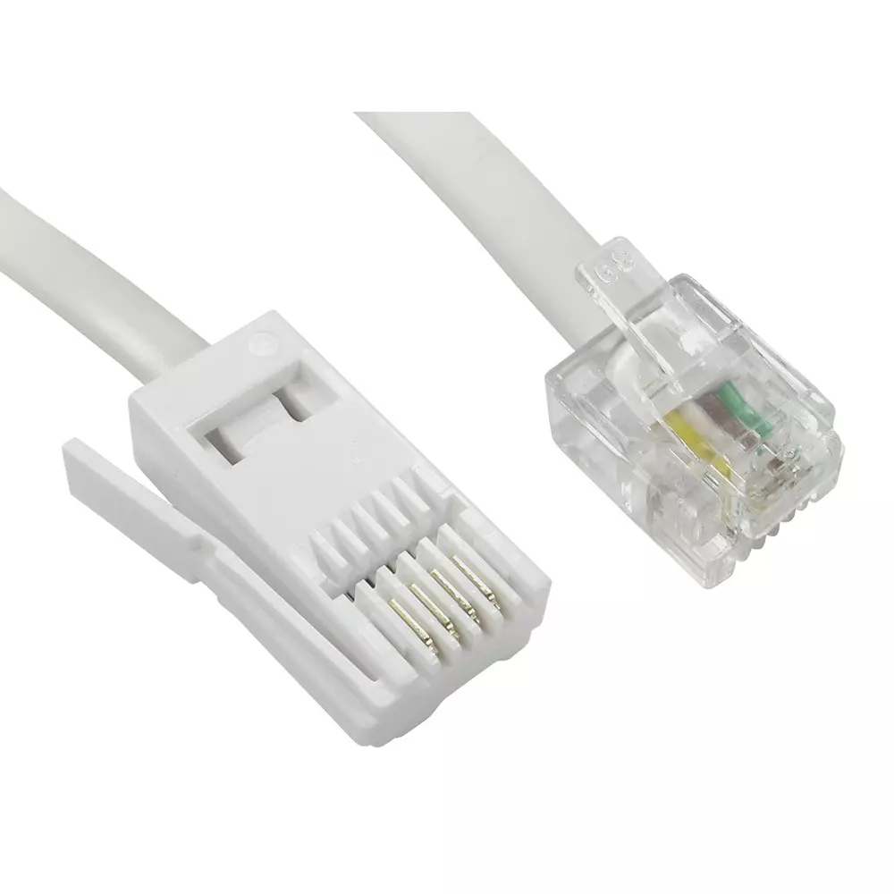 RS PRO Telephone Cable Polyvinyl Chloride RJ11 Male Connector 3 m Length White, 2662460