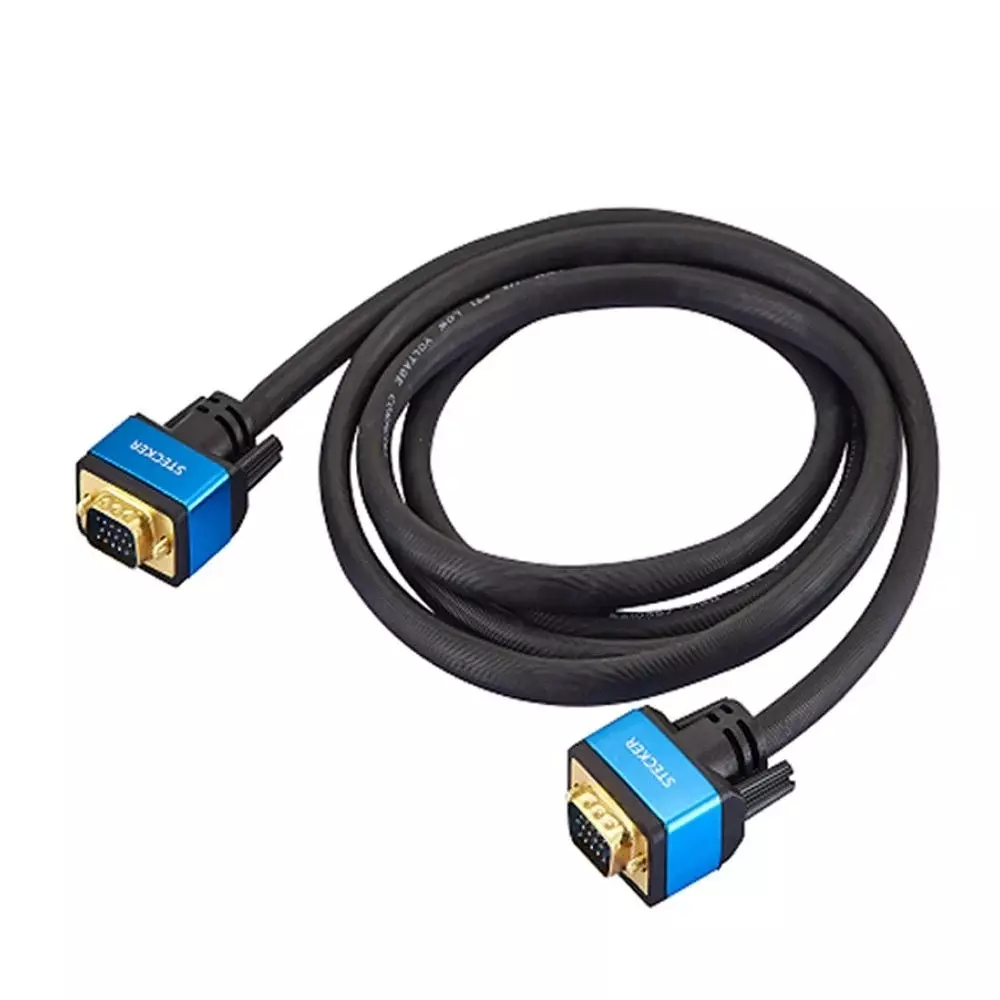Techut VGA Cable 10 m Copper Core PVC Insulation, Black & Blue