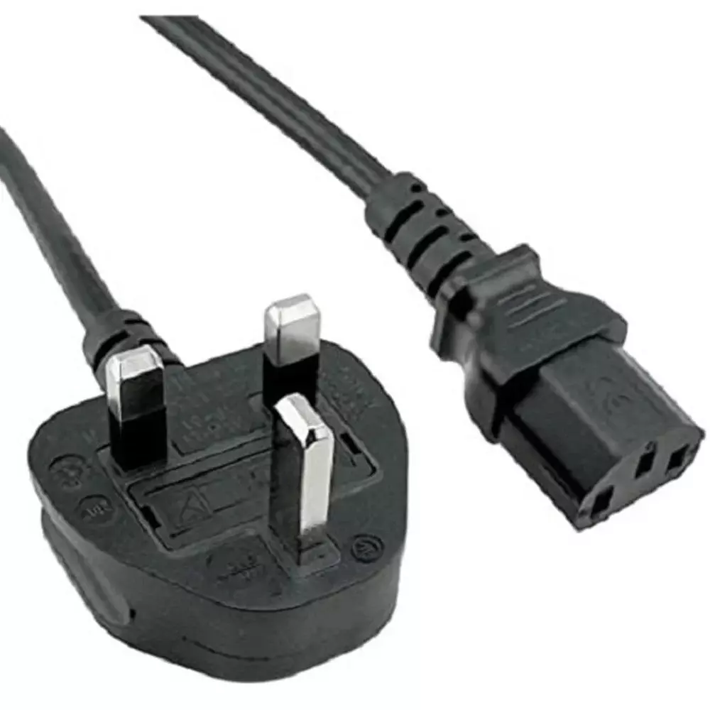 Techut UK Type Power Cord 3-Pin 250 V 10 A Power Supply 3 m with 1 mm Thickness, Black