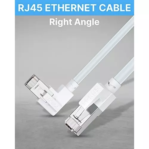 FEDUS Cat6 Ethernet Cable L-Shape ‎White 15 m