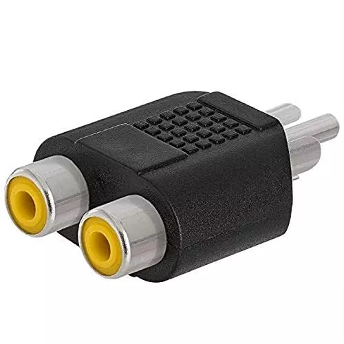 FEDUS RCA Y Splitters Adapter 1 Male to 2 Female Plug RCA (Pack of 2 Pcs)