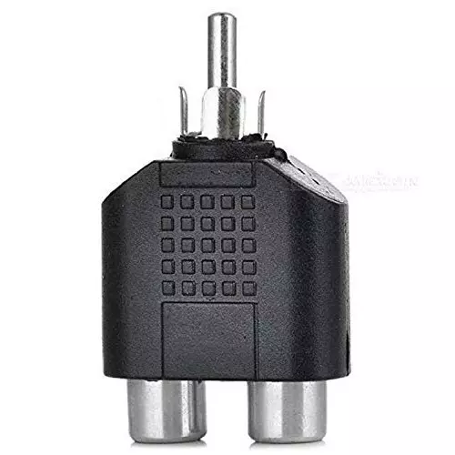 FEDUS RCA Y Splitters Adapter 1 Male to 2 Female Plug RCA (Pack of 2 Pcs)