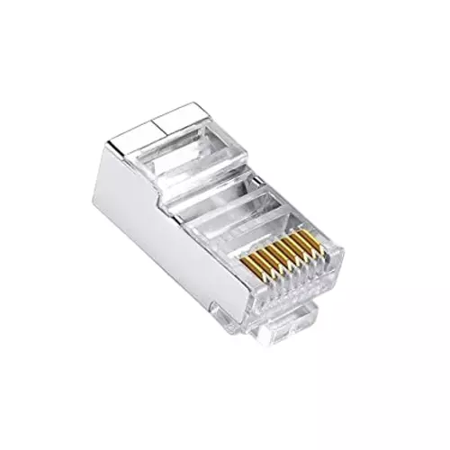 FEDUS RJ45 STP Connector Cat5, Cat5E, Cat6, Shielded Male-to-Male (Pack of 200 Pcs)