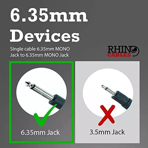 FEDUS Mono to Mono Guitaar Jack Cable Black 5 m for Mixer, Microphone, Electric Guitar, Amplifier, Stereo Speaker