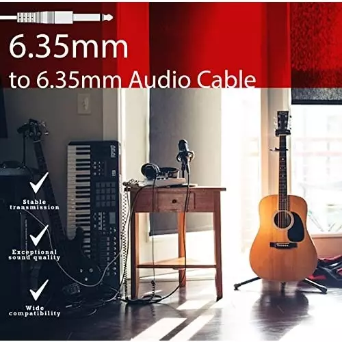 FEDUS Mono to Mono Guitaar Jack Cable Black 5 m for Mixer, Microphone, Electric Guitar, Amplifier, Stereo Speaker