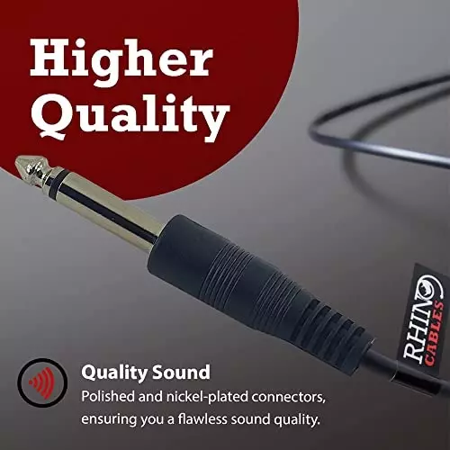 FEDUS Mono to Mono Guitaar Jack Cable Black 5 m for Mixer, Microphone, Electric Guitar, Amplifier, Stereo Speaker