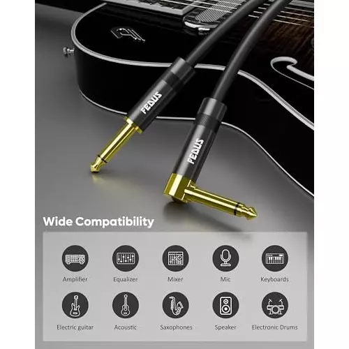 FEDUS 2 RCA to 2 RCA Cable Double Shielded Black 5 m