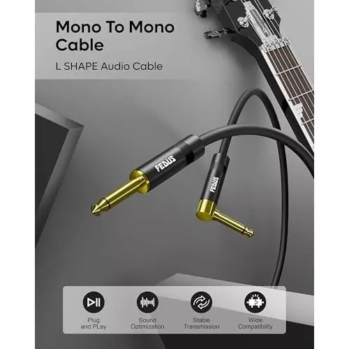 FEDUS 2 RCA to 2 RCA Cable Double Shielded Black 5 m