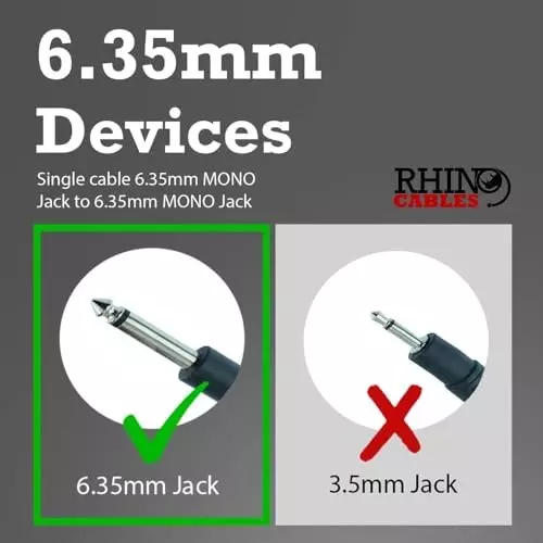 FEDUS Mono to Mono Guitaar Jack Cable Black 3 m for Mixer, Microphone, Electric Guitar, Amplifier, Stereo Speaker