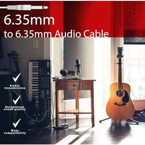 FEDUS Mono to Mono Guitaar Jack Cable Black 3 m for Mixer, Microphone, Electric Guitar, Amplifier, Stereo Speaker