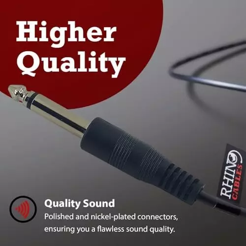 FEDUS Mono to Mono Guitaar Jack Cable Black 3 m for Mixer, Microphone, Electric Guitar, Amplifier, Stereo Speaker