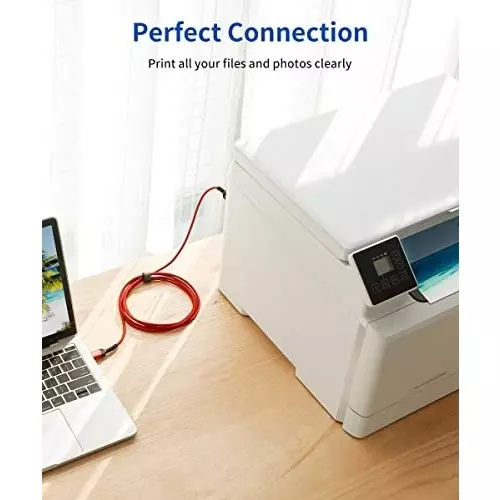 FEDUS USB A to Male To USB B 2.0 Cable ‎Red Gold Plated 3 m