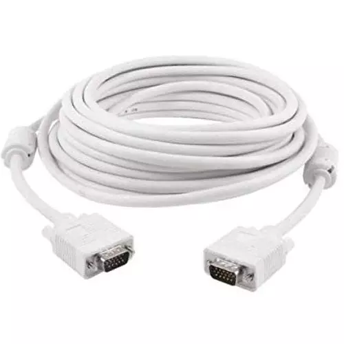 FEDUS 15 Pin Male to Male VGA Cable White 15 m