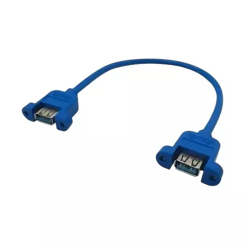 Mak World USB 3.0 Extension Cable Cord 30 cm Screw Mount Type Blue
