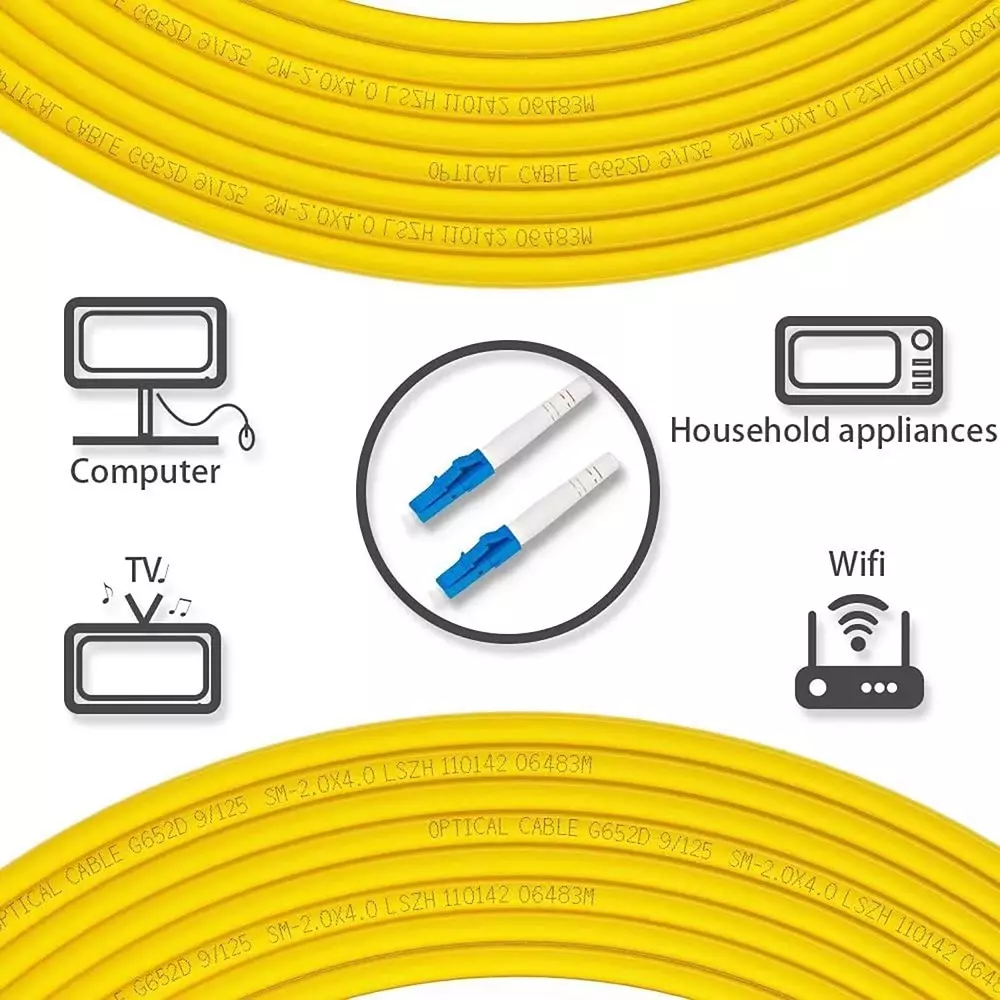 LOTA Fiber Optic Cable High-Speed Single Mode SC/UPC to SC/UPC Simplex Connector Yellow & Blue 20 m, ‎MST-3095-LT