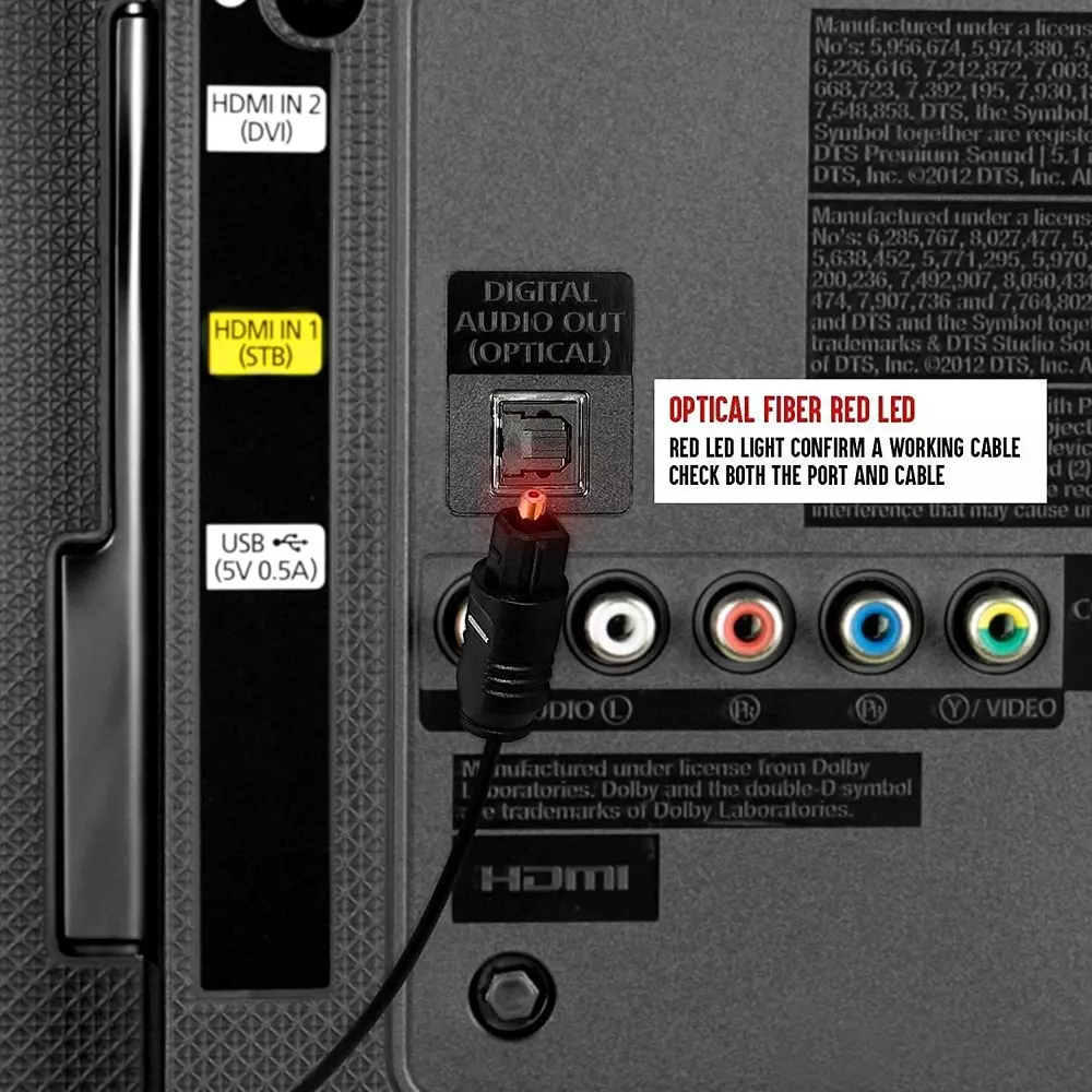 LOTA Digital Audio Optical Toslink Cable High-Quality PVC Black 5 m, ‎MST-1512-LT