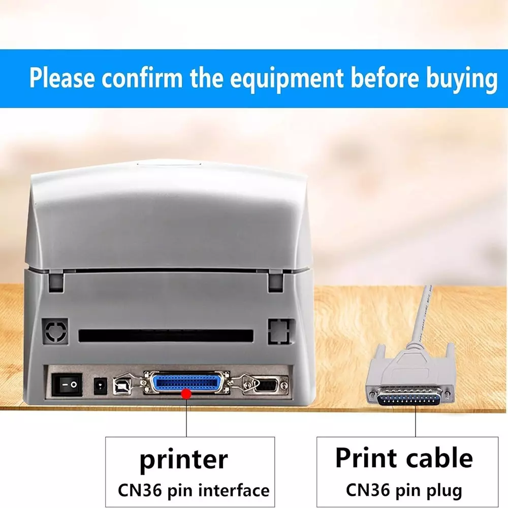 LOTA LPT Parallel Printer Cable 36-Pin Connector White 5 m for Dot Matrix & Legacy Inkjet Printers, ‎MST-1414-LT
