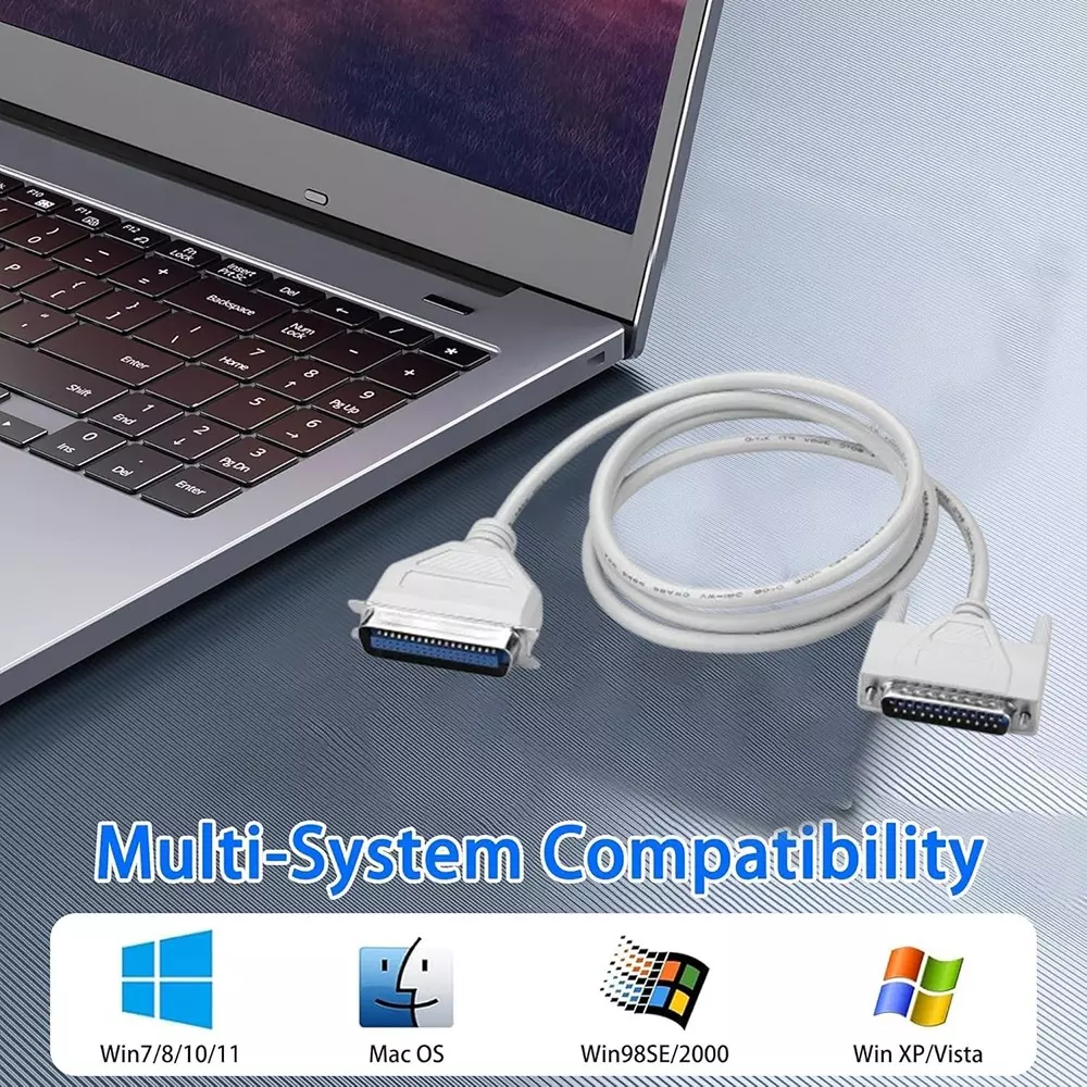 LOTA LPT Parallel Printer Cable 36-Pin Connector White 5 m for Dot Matrix & Legacy Inkjet Printers, ‎MST-1414-LT