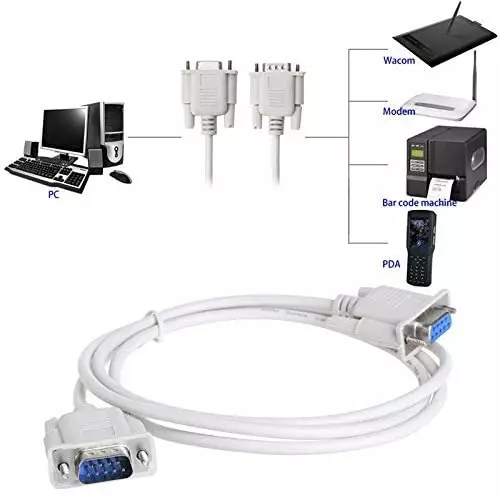 LOTA DB9 RS232 Serial Extension Cable 9-Pin Male to 9-Pin Female Grey 1.5 m, MST-1242-LT