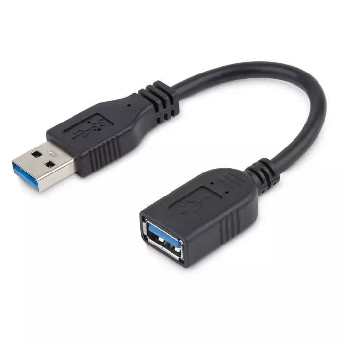 StarTech.com Male USB A to Female USB A Cable 5 Gbps USB 3.0 150mm, USB3EXT6INBK