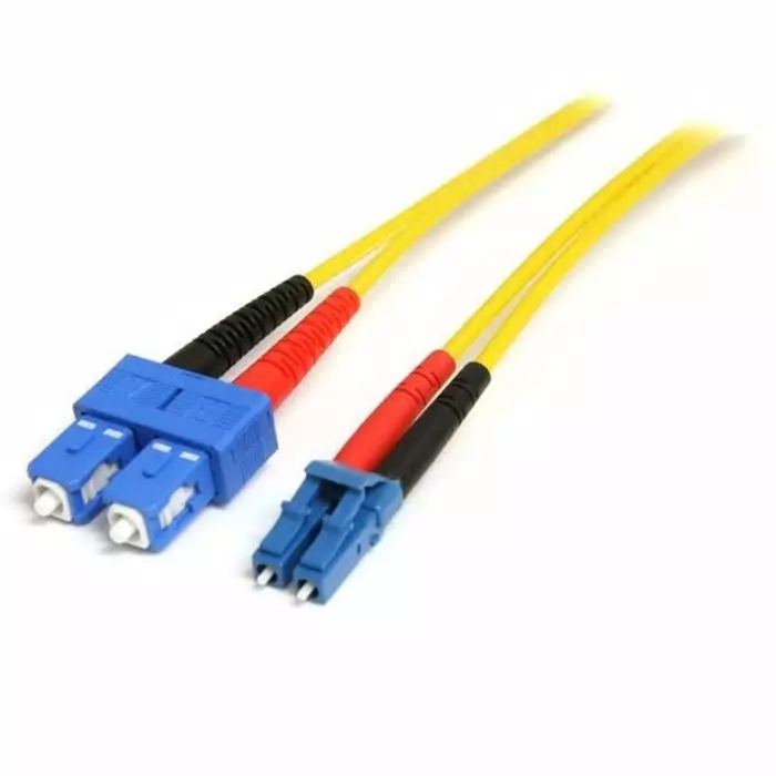 StarTech.com LC to SC Duplex Single Mode OS1 Fibre Optic Cable 9/125 µm Yellow 7m, SMFIBLCSC7