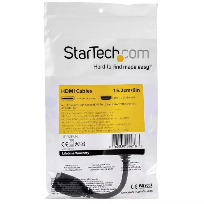 StarTech.com Male HDMI to Male HDMI Cable Premium High Speed 4K @ 60Hz 2 m, RHDMM2MPW