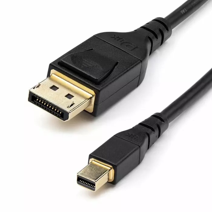StarTech.com Male Mini DisplayPort to Male DisplayPort Cable PVC 8K @ 60 Hz 1m, DP14MDPMM1MB