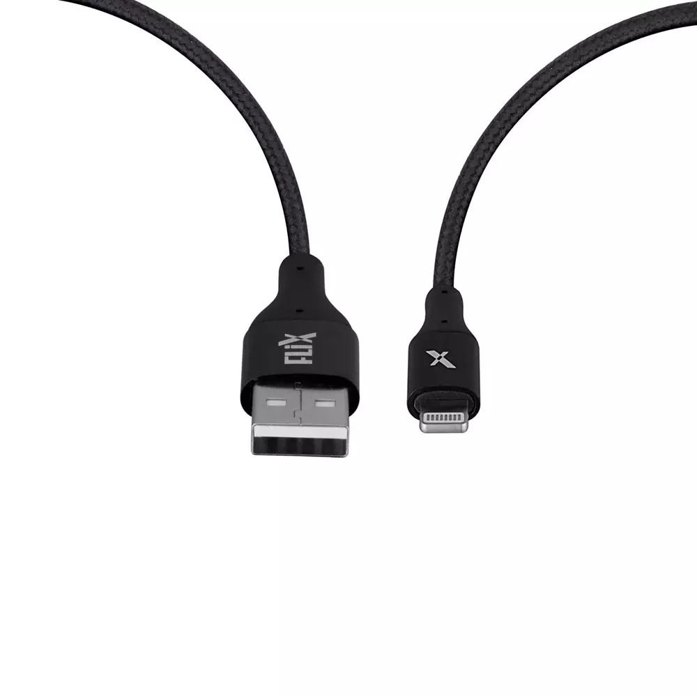 Flix Beetel Lightning Cable 480 Mbps Data Transfer Rate 1 m Cable Length Black, XCD-L103