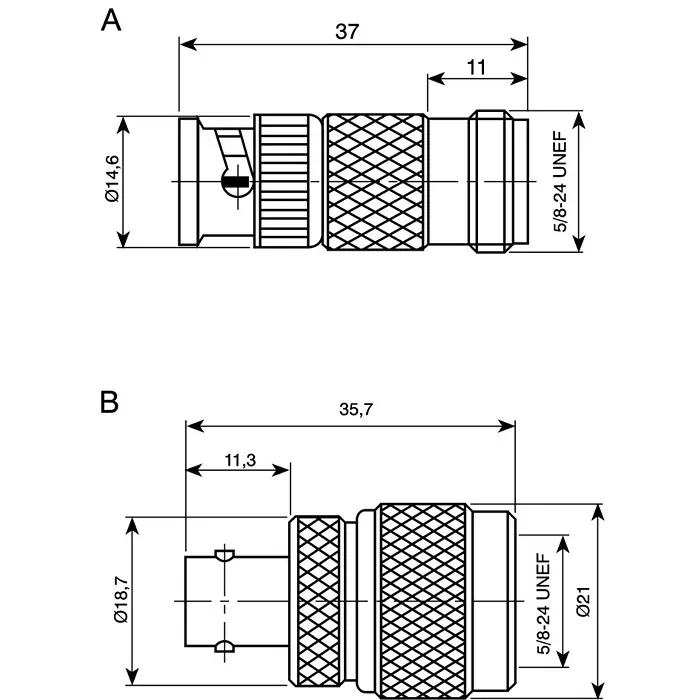 Telegartner Straight RF Adapter BNC Socket to N Socket, J01008A0088