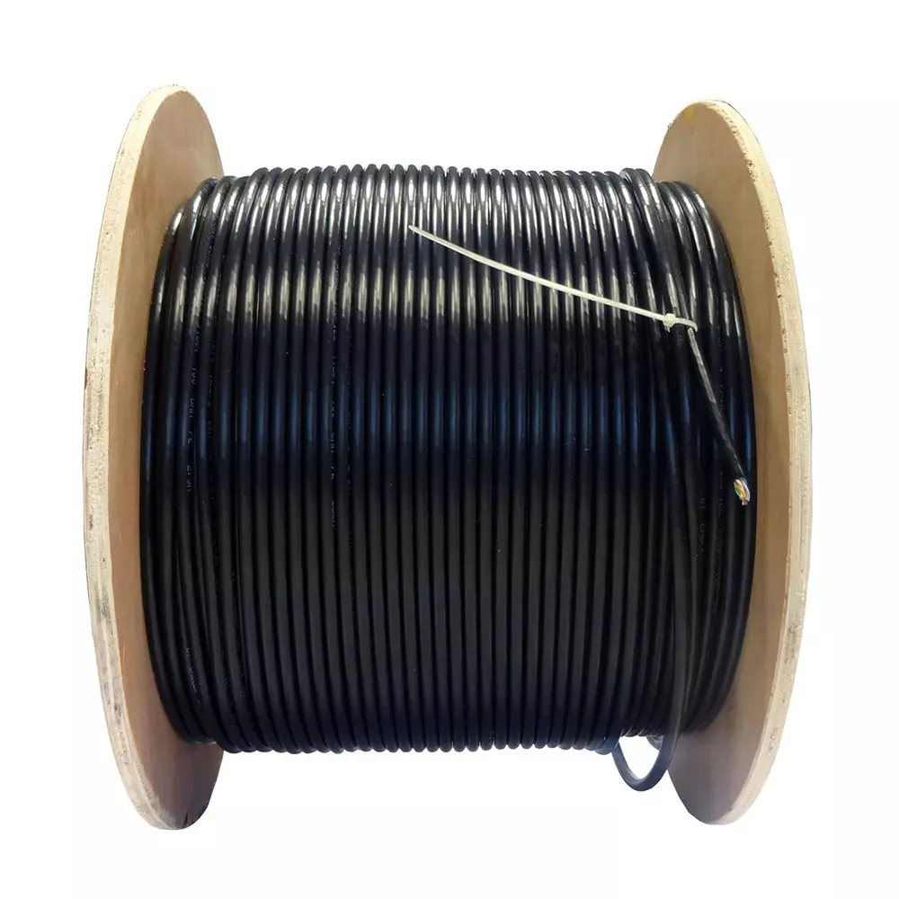 EVTeq UTP CAT6 Ethernet Cable 0.51 Guage LDPE PVC Double Jacket Copper 305 m Drum Packing Black for Outdoor Use, EV-EC6-C-305YODP