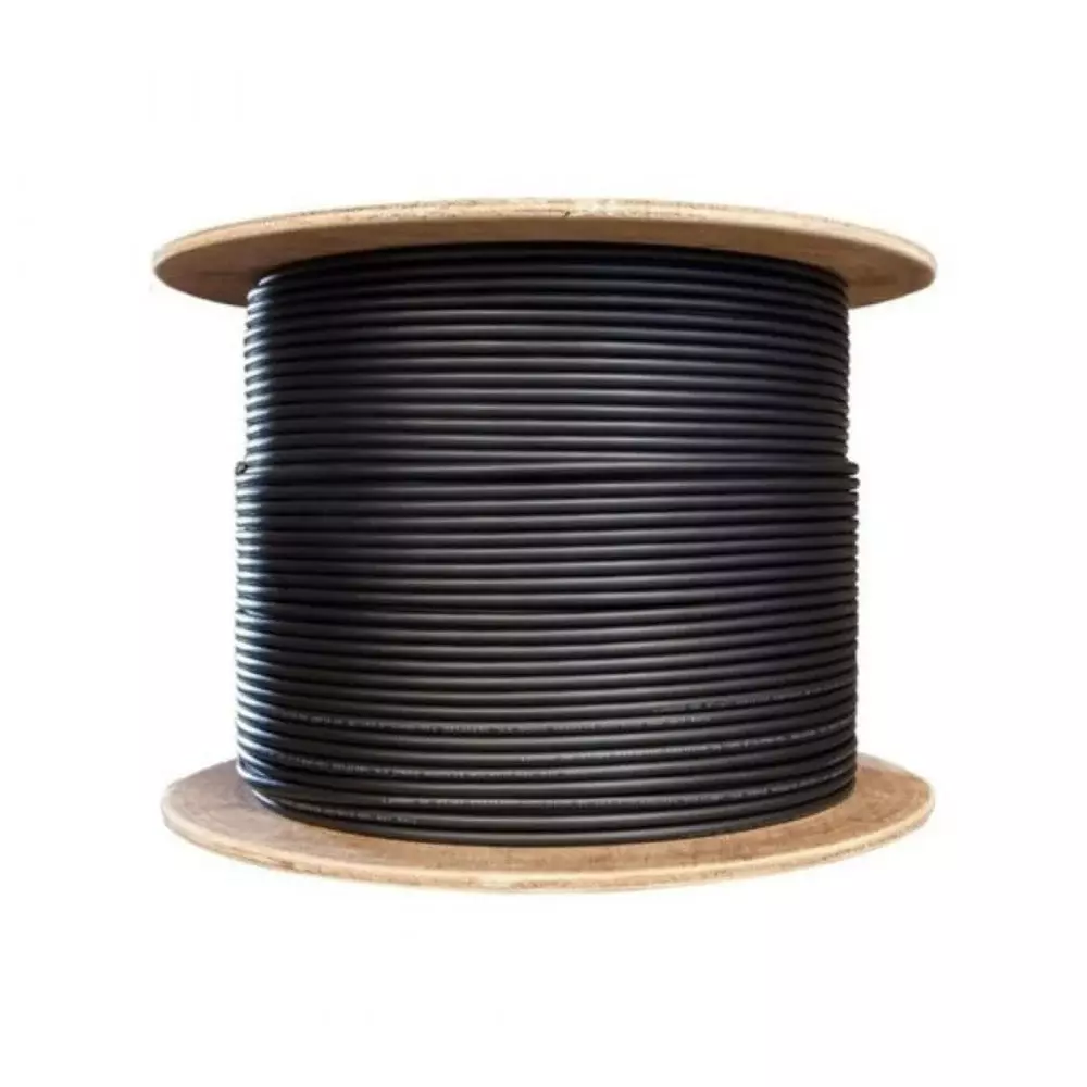 EVTeq UTP CAT6 Ethernet Cable 0.51 Guage LDPE PVC Double Jacket Copper 305 m Drum Packing Black for Outdoor Use, EV-EC6-C-305YODP