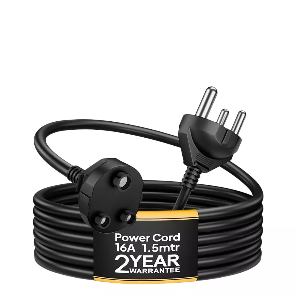 FEDUS Power Extension Cord Wire 3000 W TYPE-D 1.5 m Cable Length Male to Female 16 A Black