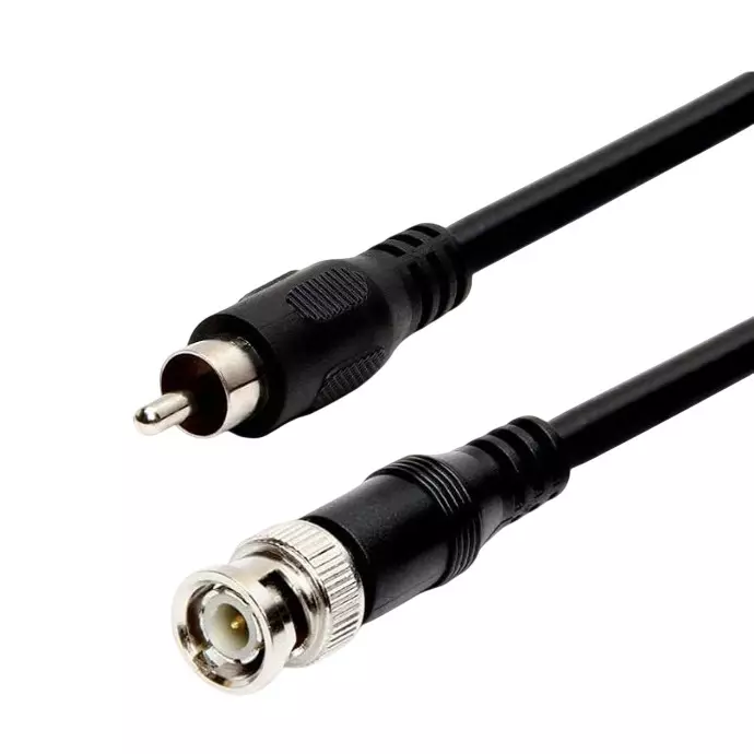 MakWorld BNC Male to RCA Male Pure Copper Cable 1.5 m for CCTV Surveillance Systems, Black