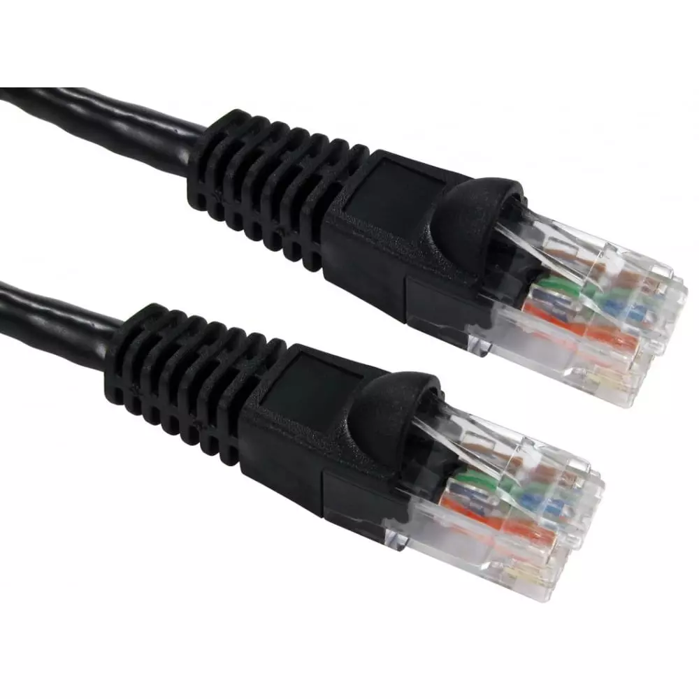 RS PRO Ethernet Cable Polyvinyl Chloride RJ45 Male to Male Black, 2863148