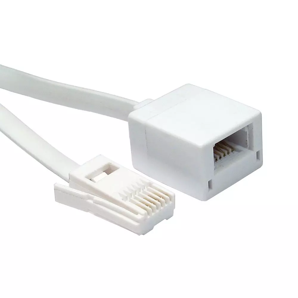 RS PRO Telephone Cable Polyvinyl Chloride BT Male Connector 2 m Length White, 2662237