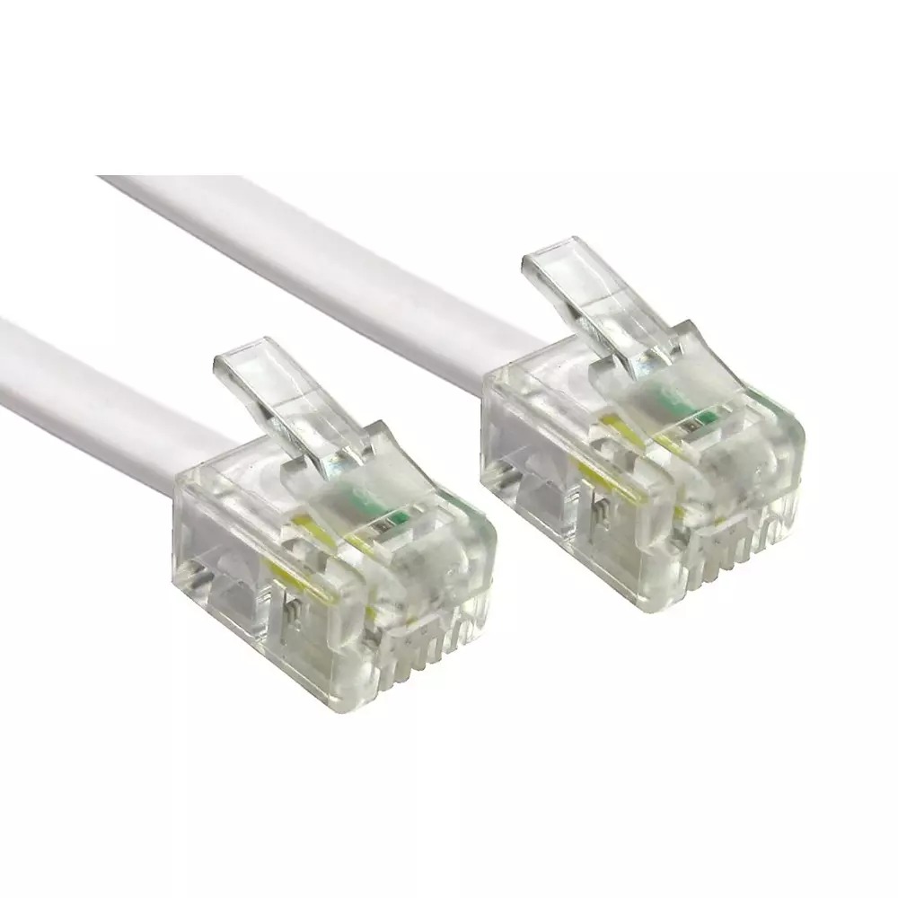 RS PRO Telephone Cable Polyvinyl Chloride RJ11 Male Connector 5 m Length White, 2662442