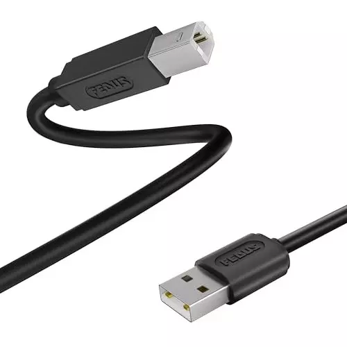 FEDUS USB A Male To USB B 2.0 Male Cord Cable ‎Black 3 m