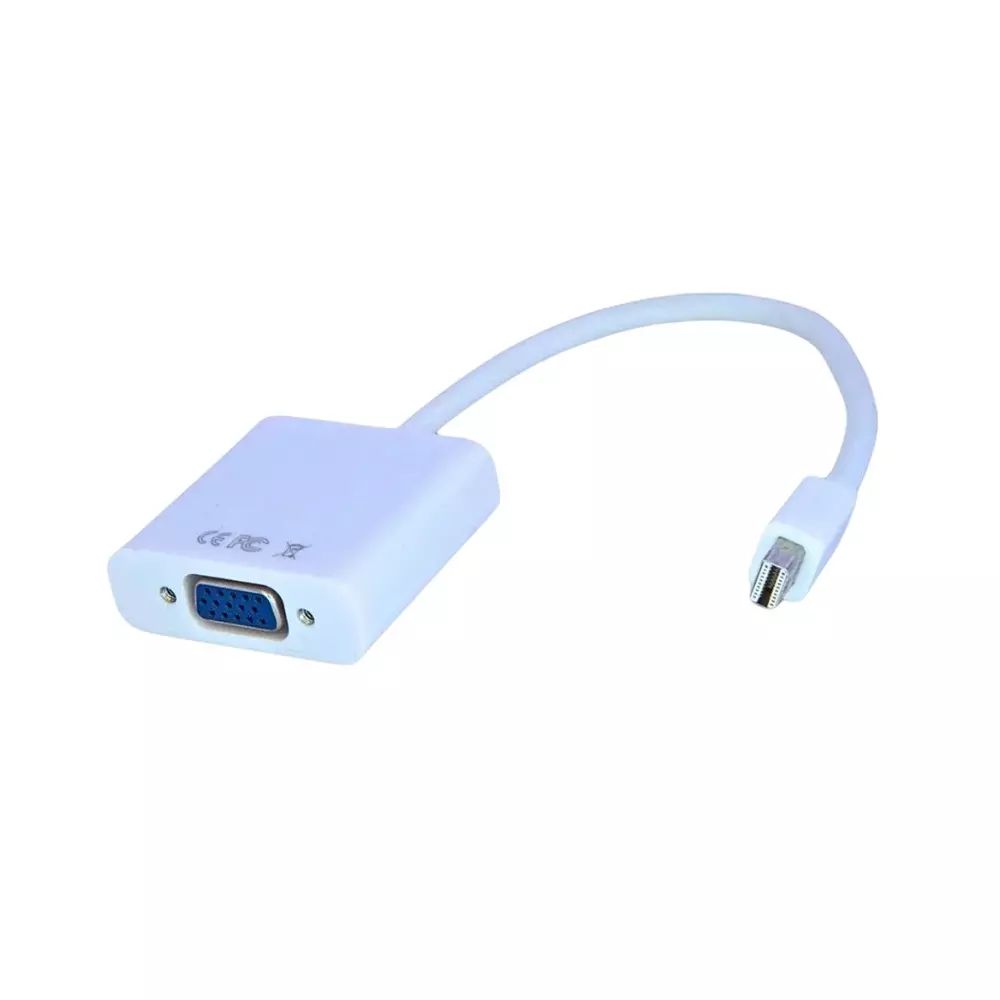 SETMI INDIA Mini DisplayPort to VGA Adapter Male to Female, White