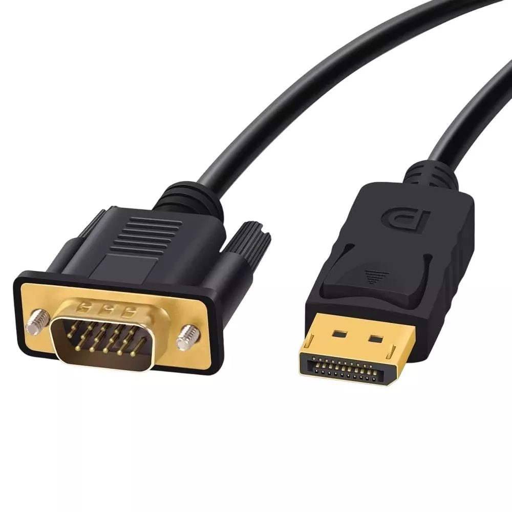 Mak World DisplayPort to VGA Cable 1.5 m Male-to-Male ‎150 g Black