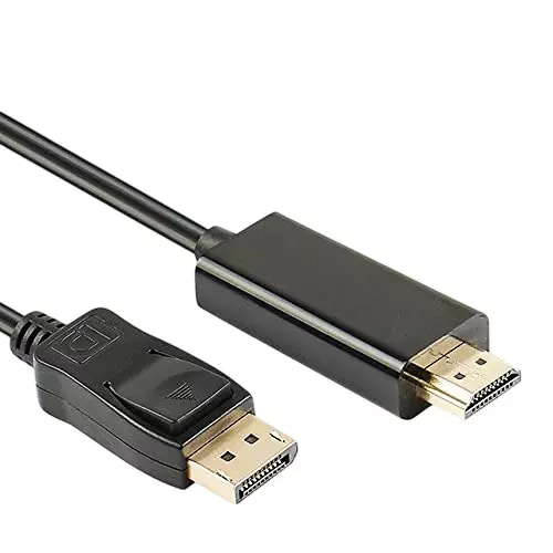 Mak World Display Port to HDMI Converter Cable 5 m ‎Male-to-Male For Lenovo, Dell, HP, ASUS etc Black