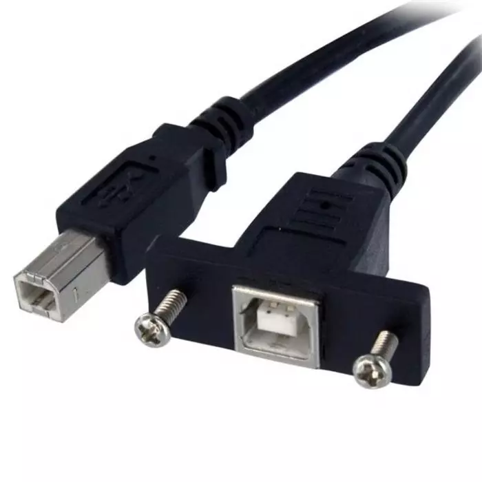 StarTech.com Male USB B to Female USB B Cable 480 Mbps USB 2.0 300mm, USBPNLBFBM1