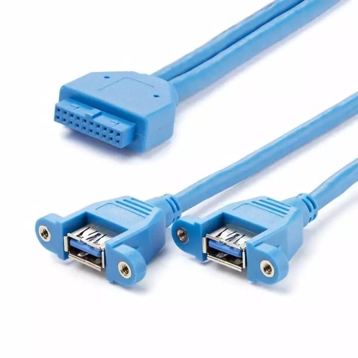 StarTech.com Female 20 Pin IDC to Female USB A Cable 5 Gbps USB 3.0 500mm, USB3SPNLAFHD