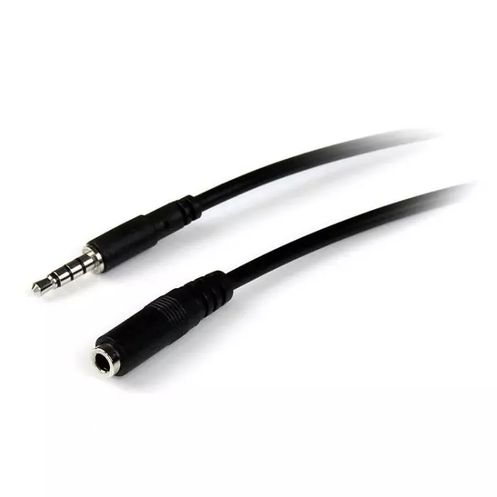 StarTech.com Male 3.5 mm Stereo Jack to Female 3.5 mm Stereo Jack Aux Cable Black 1 m, MUHSMF1M
