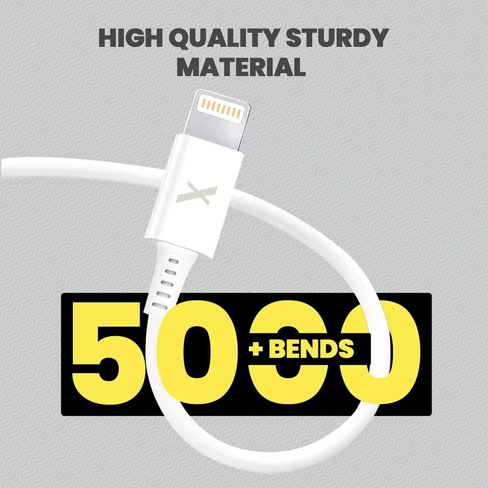 Flix Beetel USB Type C to Lightning Cable 20 W 480 Mbps Data Transfer Rate 1 m Cable Length White, XCD-RPCL120