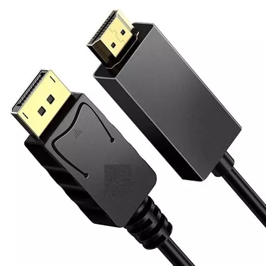 Mak World DP to HDMI Cable ‎Male-to-Male 1.8 m Black for Laptop, Monitor, PC, Projector, Television
