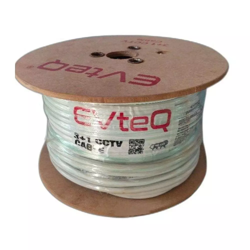 EVTeq CCA CAT6 Ethernet Cable 0.51 Guage LDPE PVC Single Jacket 305 m Drum Packing White for Outdoor Use, EV-EC6-A-305YOV