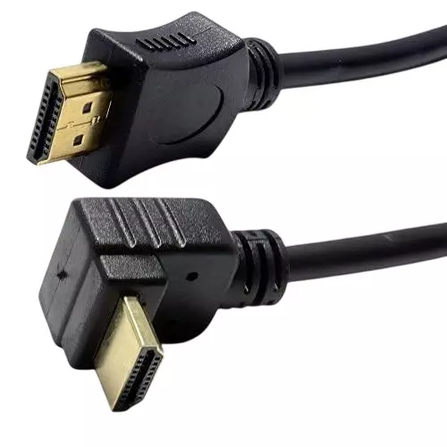 MakWorld 90° L-Shape HDMI Cable Male to Male 30 cm Supports Up to 1920x1080p Full HD, Black