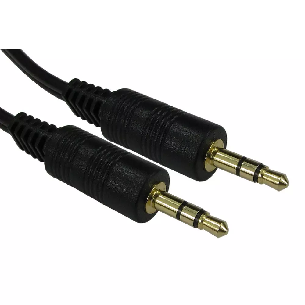 RS PRO Aux Cable Male 3.5 mm Stereo Jack Connector 300 mm Length Black, 2862873