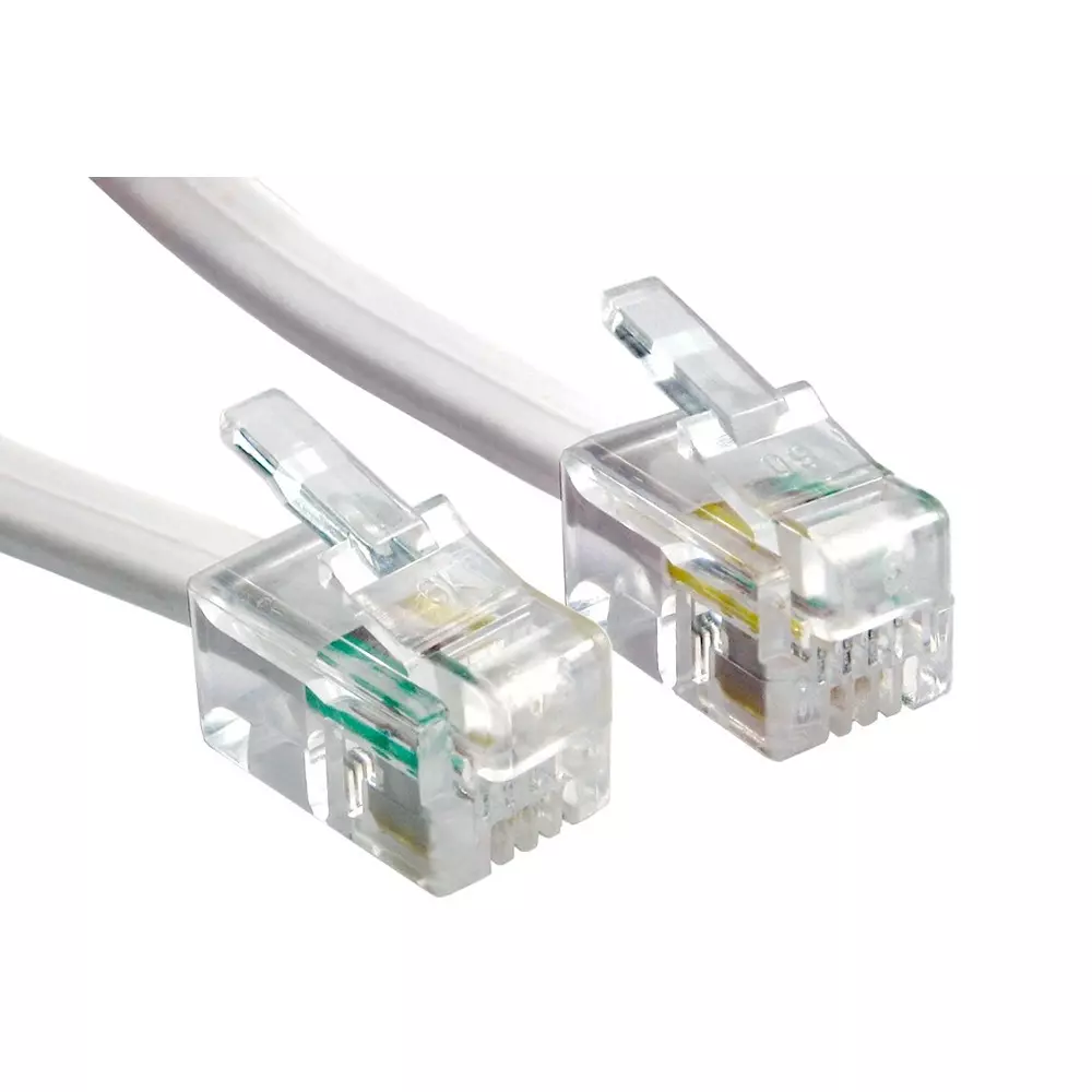 RS PRO Telephone Cable Polyvinyl Chloride RJ10 Male Connector 2 m Length White, 2662231
