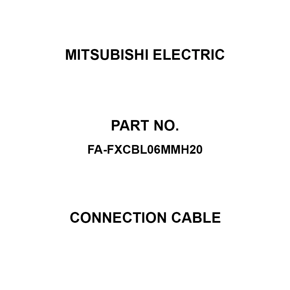 Mitsubishi Electric Connection Cable 1 Amp Rated Current, FA-FXCBL06MMH20